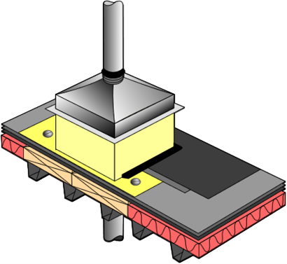 Rendering of an example roof penetration