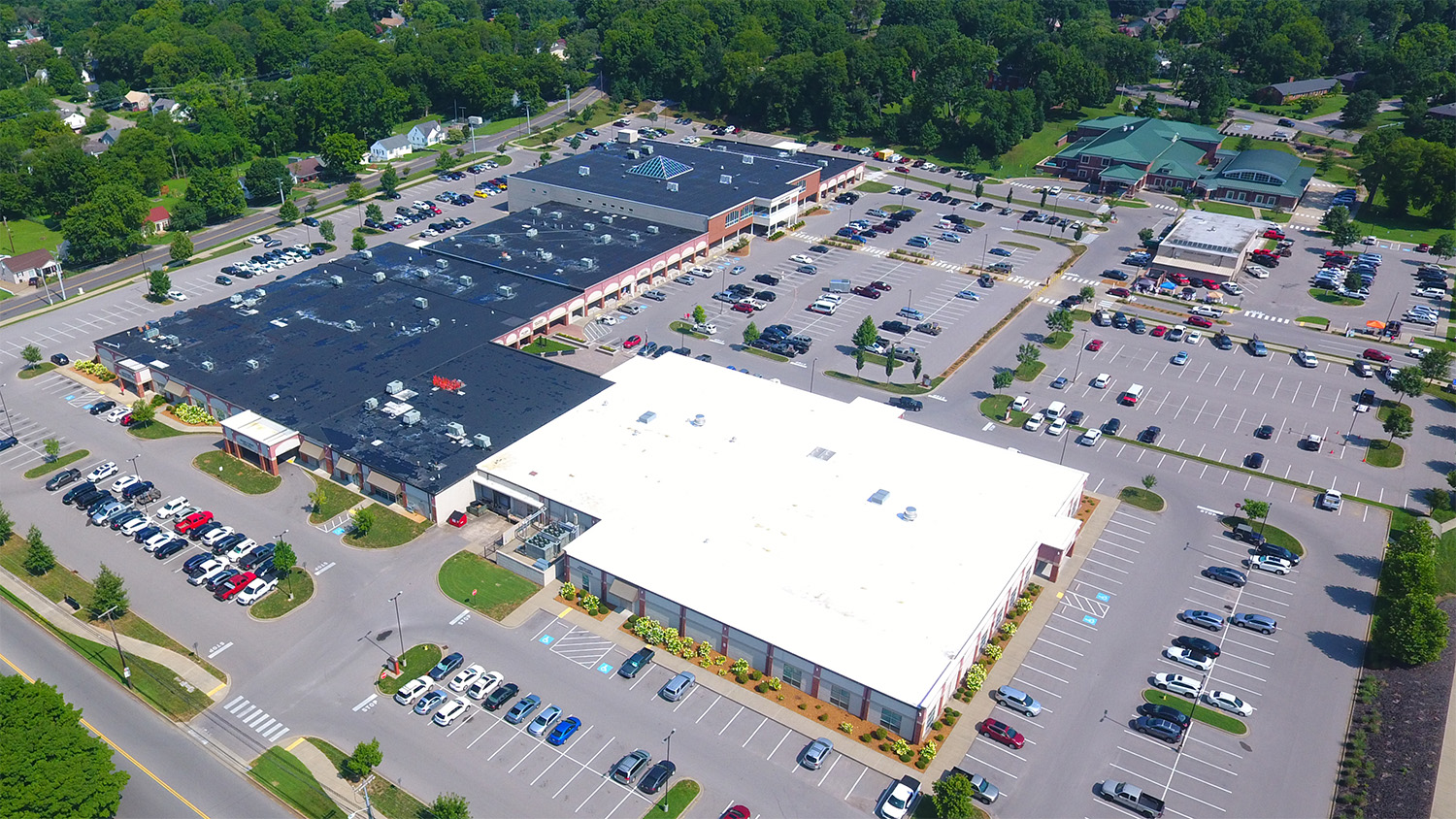 Aerial view of governmental facility.