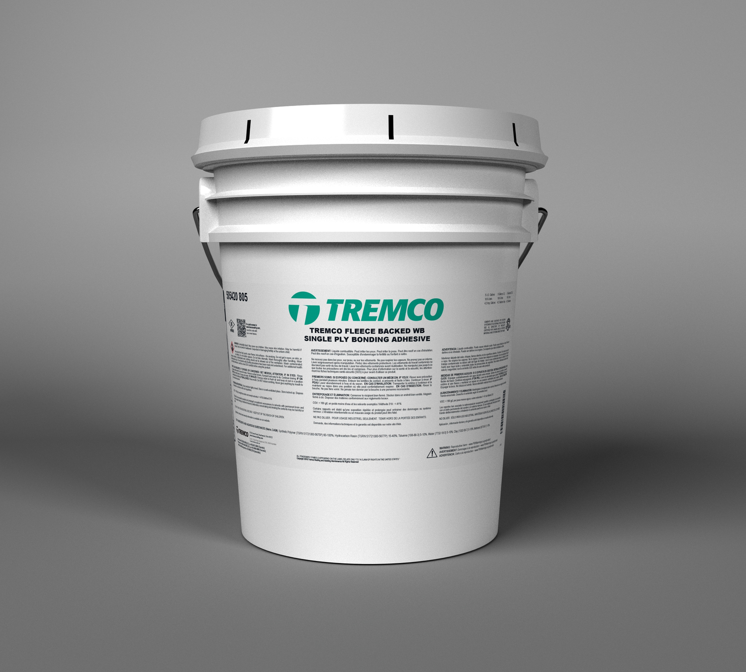 Primary image of Tremco Fleece Backed WB Single Ply Bonding Adhesive